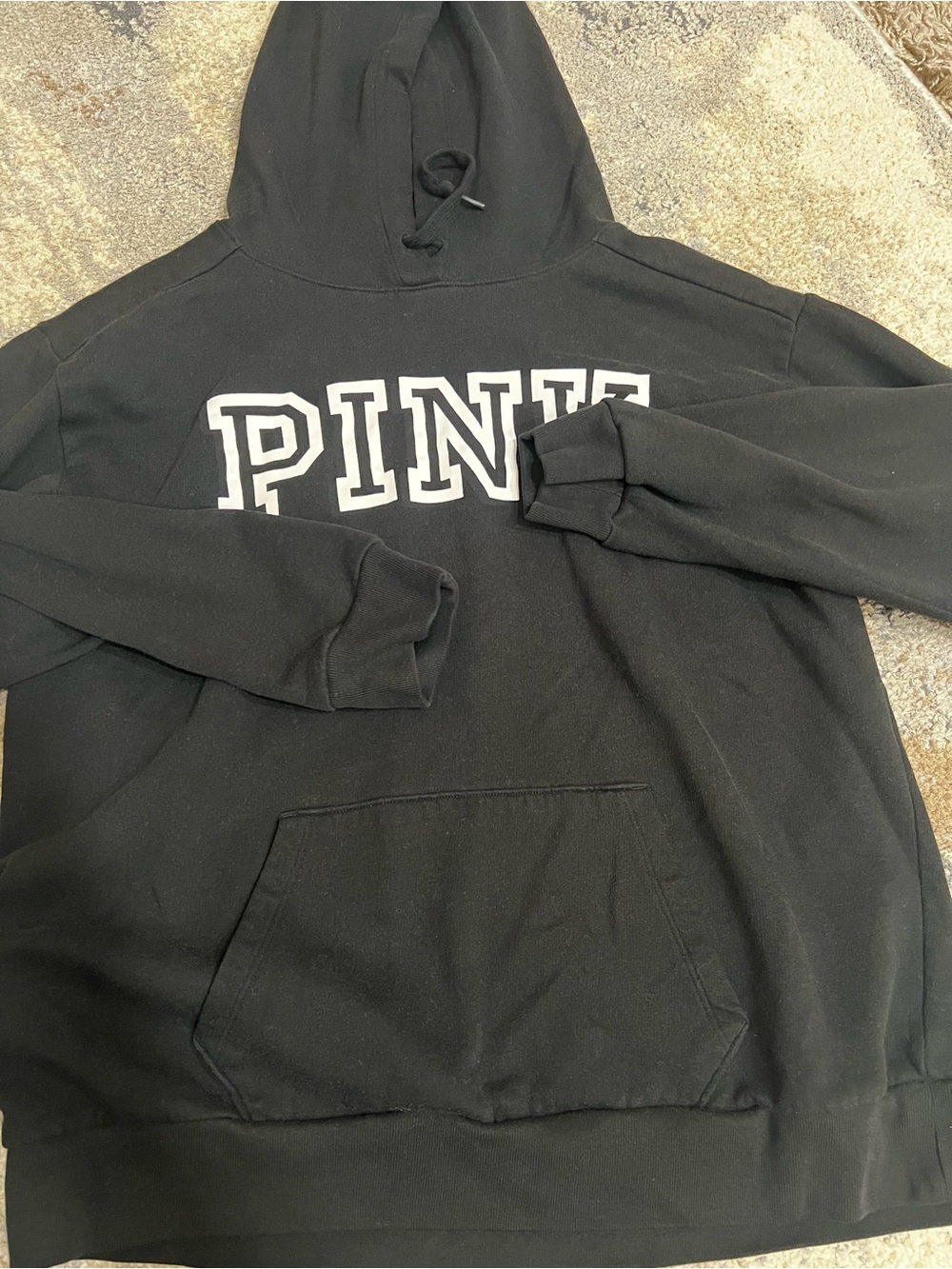 PINK Victoria's Secret woman’s Black Hooded Sweatshirt size medium